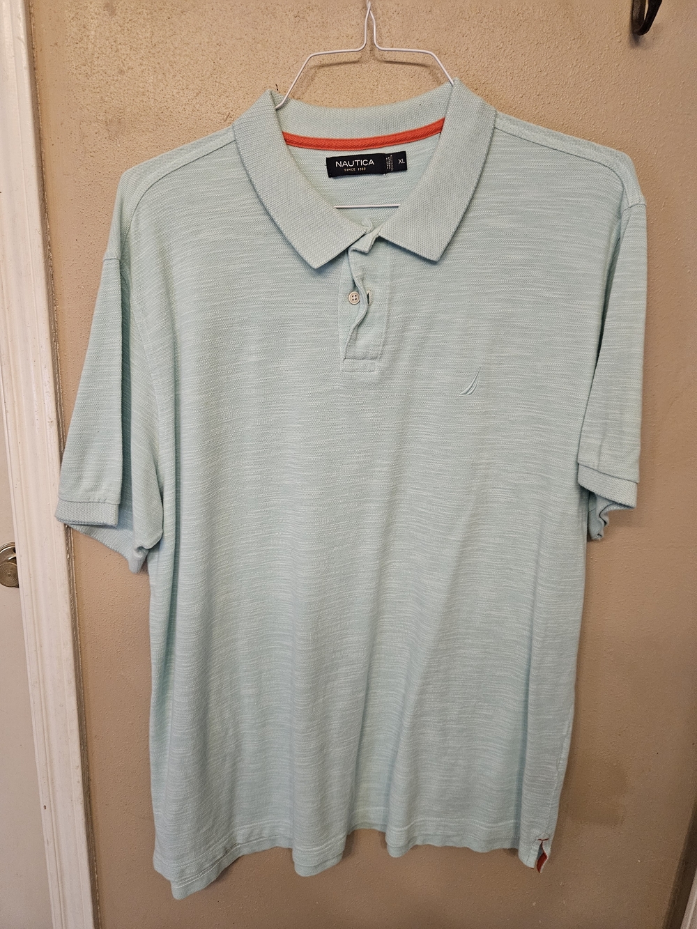 Nautica Men's Seafoam Green Polo with Subtle Logo